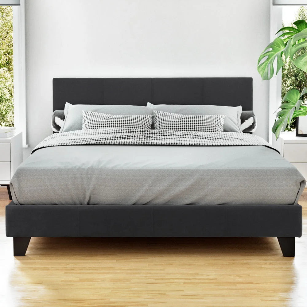 Charcoal bed frame with double size neo bedroom