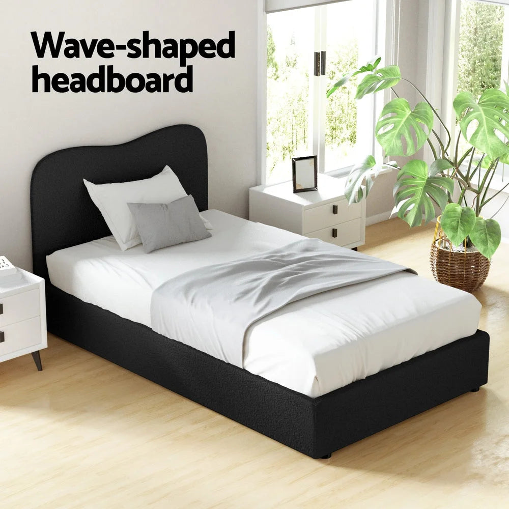 Bed king single with storage base and slatted support