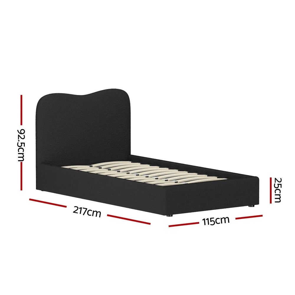 Bed king single with slatted mattress support and headboard