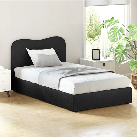 Bed king single with side rails and bedroom frame details