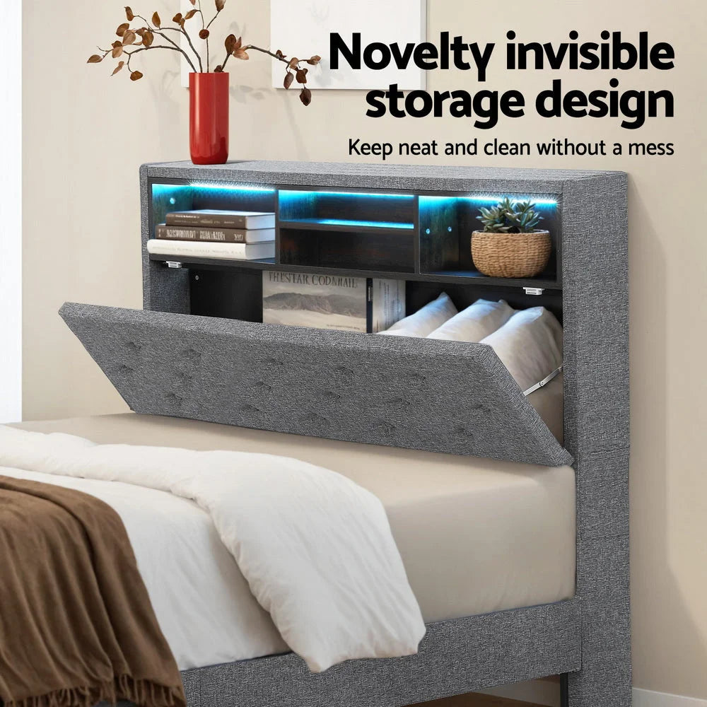 Bed Frame King Single Size LED