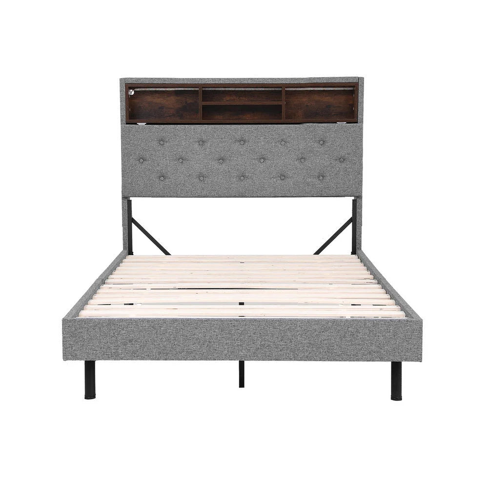 Artiss Bed Frame King Single Size LED Mattress Base