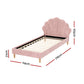 Artiss Bed Frame King Single Size Scallop-Shape Bedhead