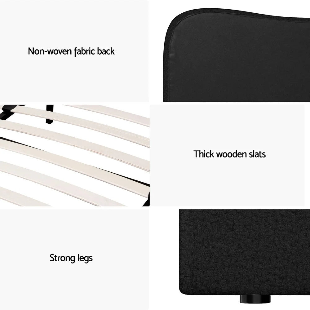 Artiss Bed Frame King Size Boucle DARA - Furniture >