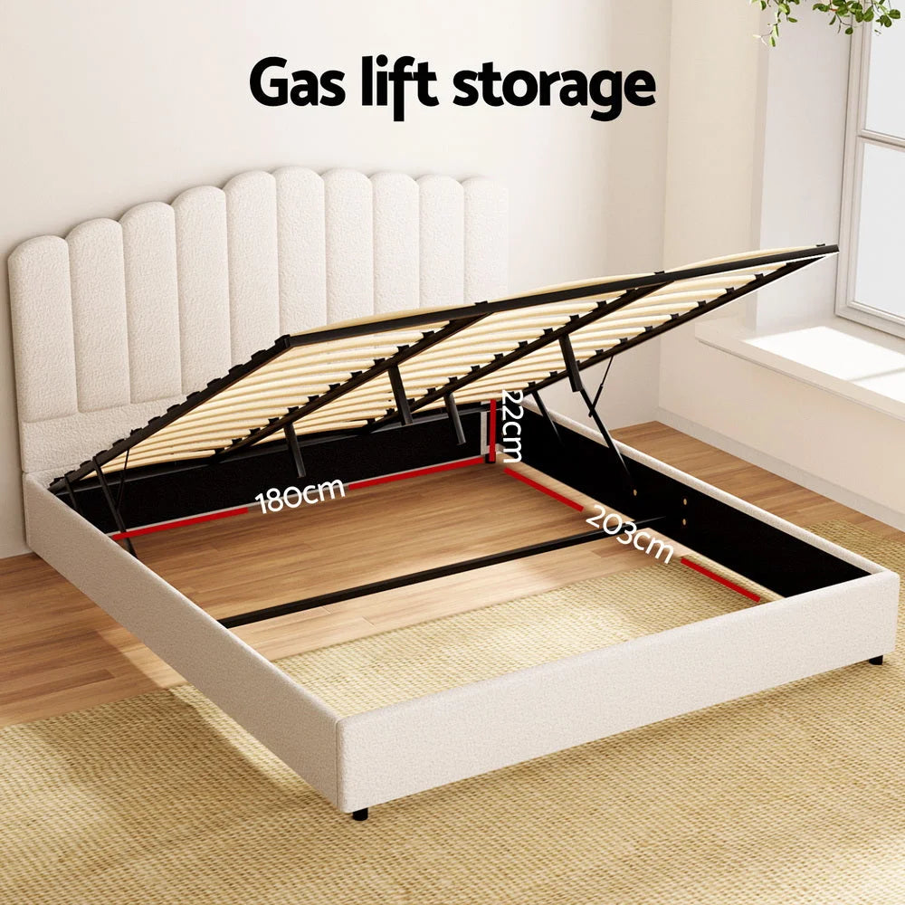 Artiss Bed Frame King Size Boucle FION - Baby & Kids >