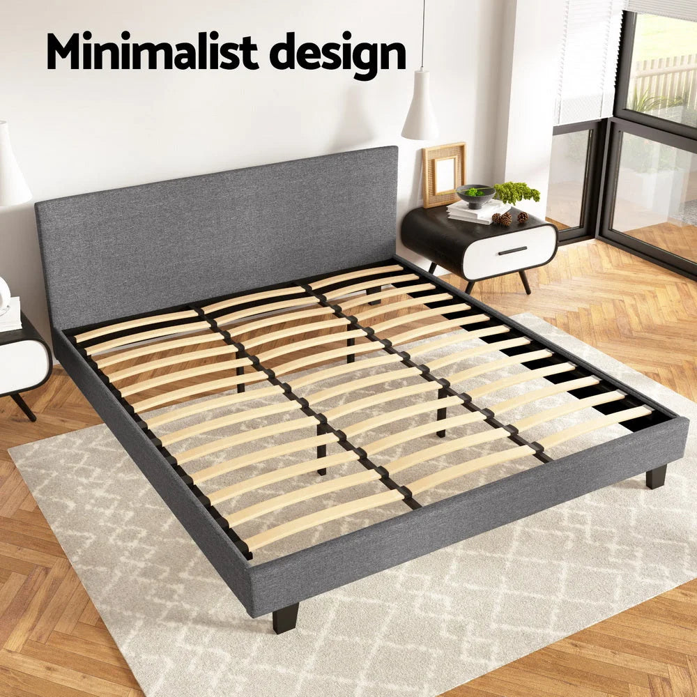 Bed frame with king size neo bedroom mattress