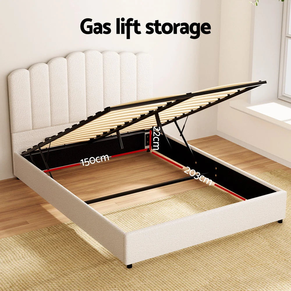 Artiss Bed Frame Queen Size Boucle FION - Baby & Kids >