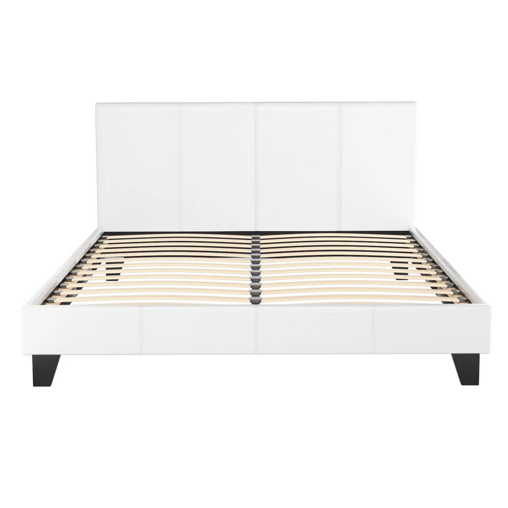 Artiss Bed Frame Queen Size White NEO - Furniture > Bedroom