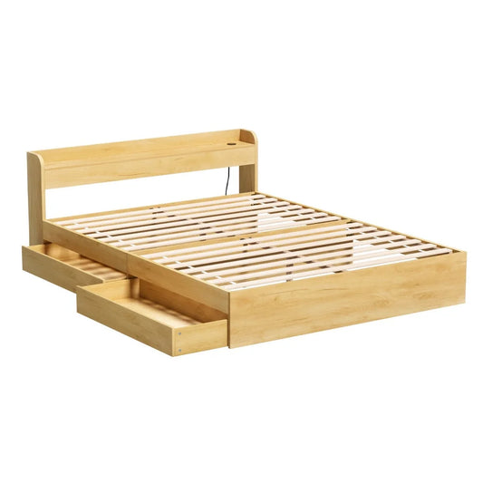 Artiss Bed Frame Queen Size with Charging Ports and 2