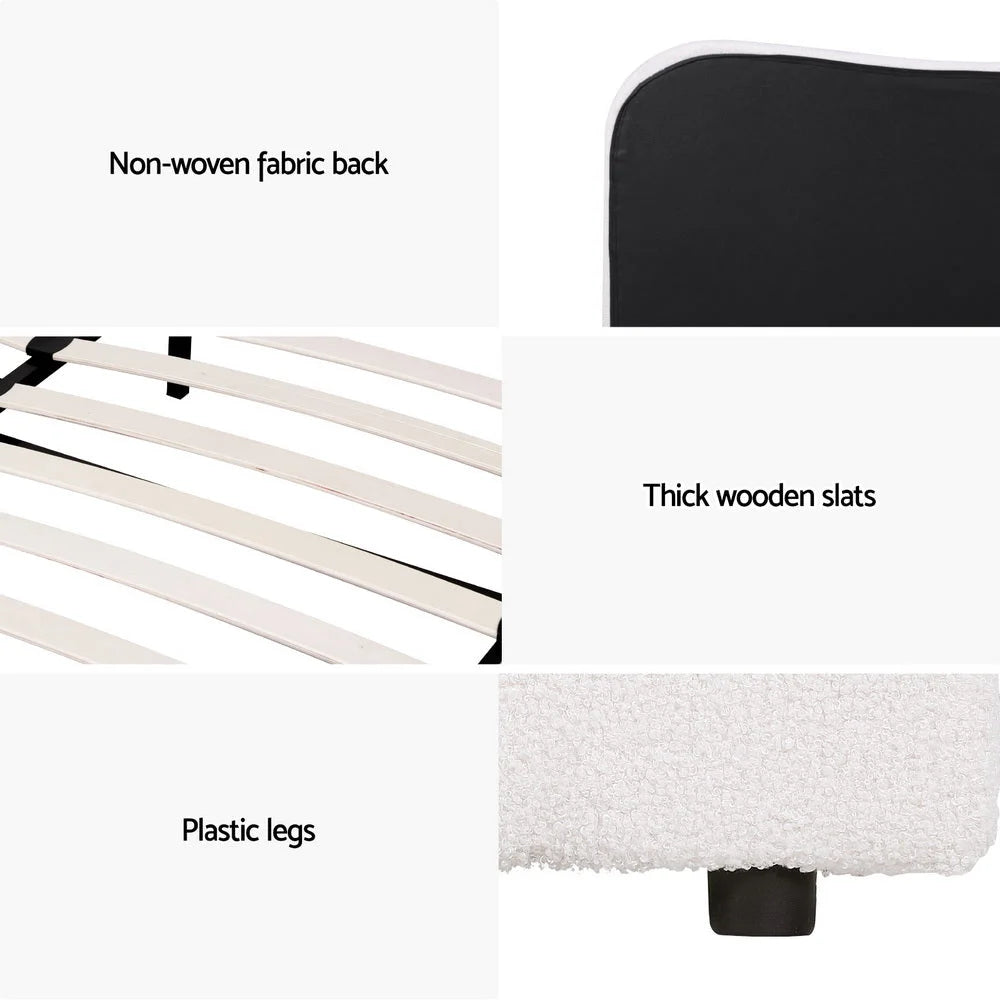 Bed single size with useful parts and product scale