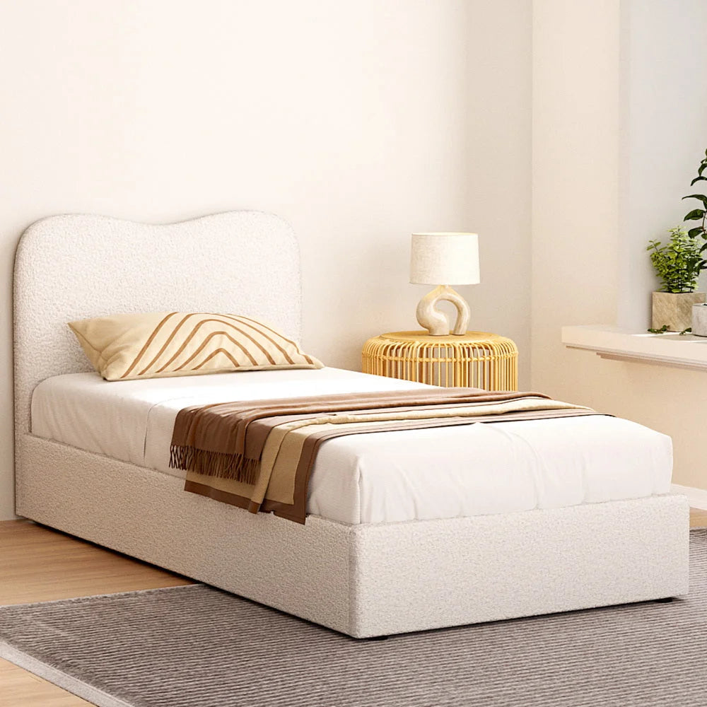Bed Frame Single Size Boucle DARA