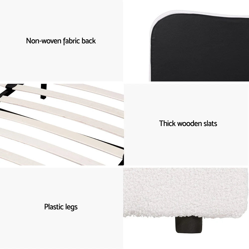 Bed single size with storage context and item proportions