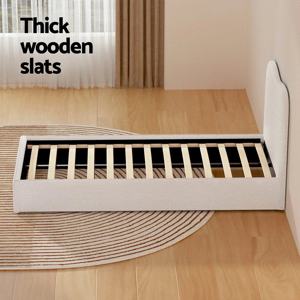 Bed single size with size cues and product form