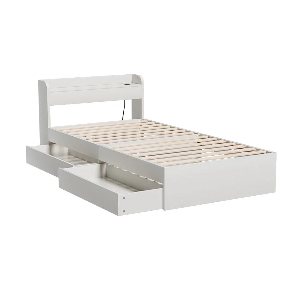 Artiss Bed Frame Single Size with Charging Ports and 2