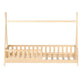 Wooden bed house frames with assembled layout and visible hardware
