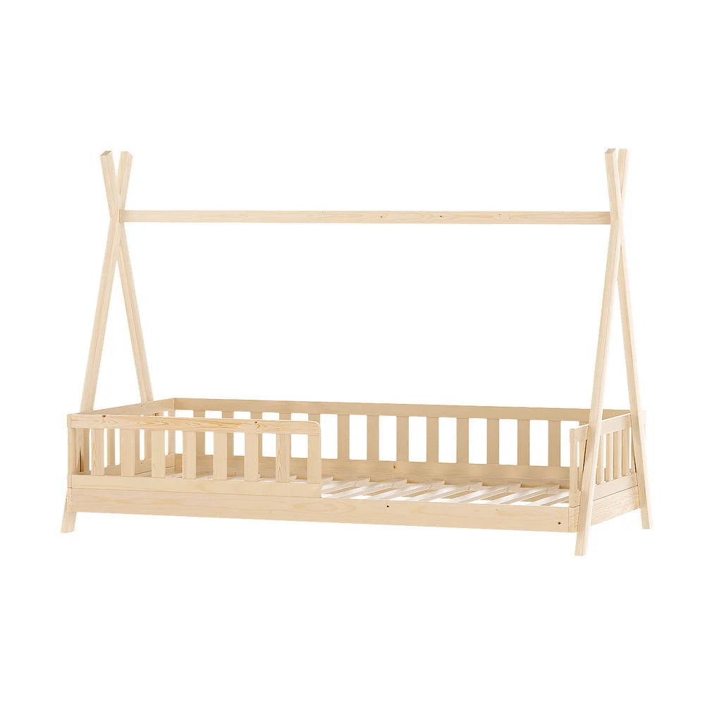 Bed house frames with assembled layout and visible hardware
