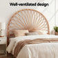 Bed headboard queen with assembled layout and visible hardware