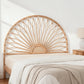 Rattan bed headboard queen with clean finish and fitted components