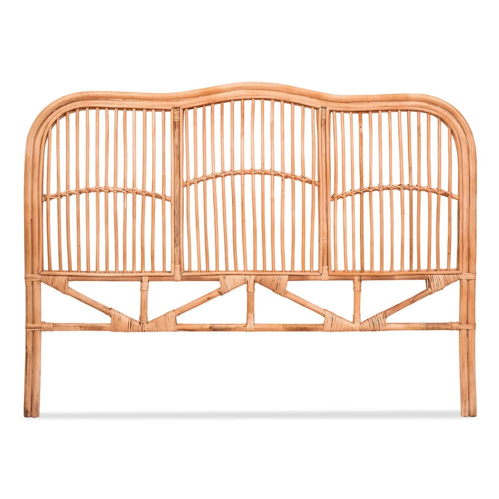 Artiss Bed Headboard Queen Bedhead Rattan - NERO Pine