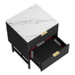 Artiss Bedside Table 2 Drawers - Black - Furniture >