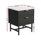 Artiss Bedside Table 2 Drawers - Black - Furniture >