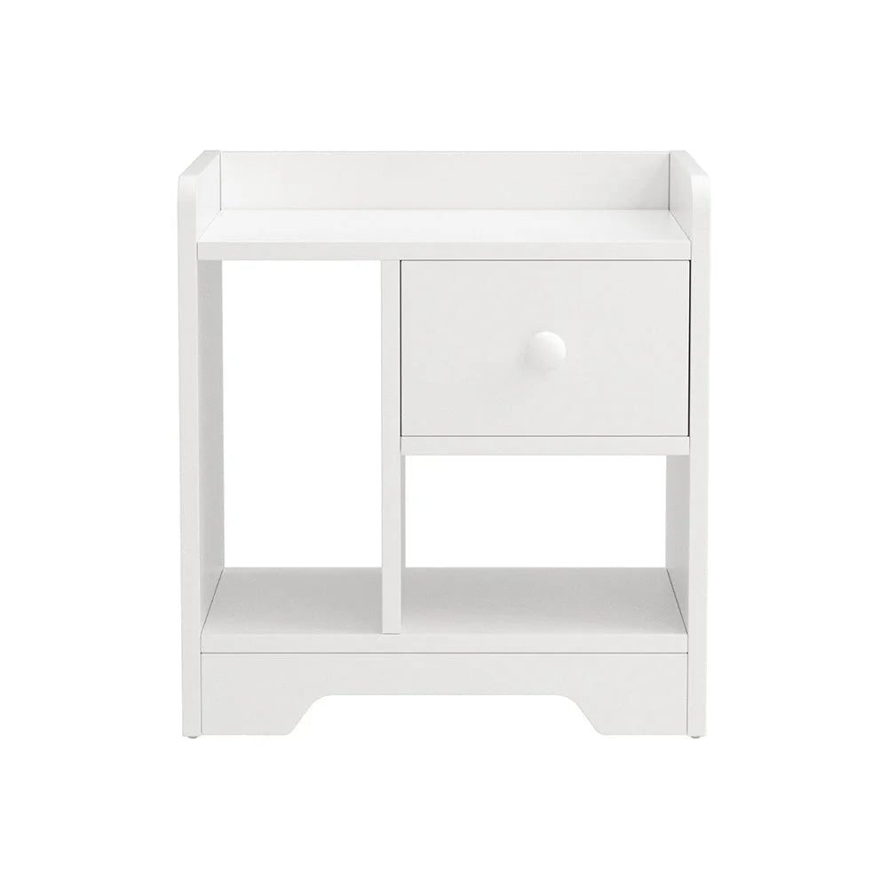Bedside Table Drawer Nightstand Side End Storage Open Shelf