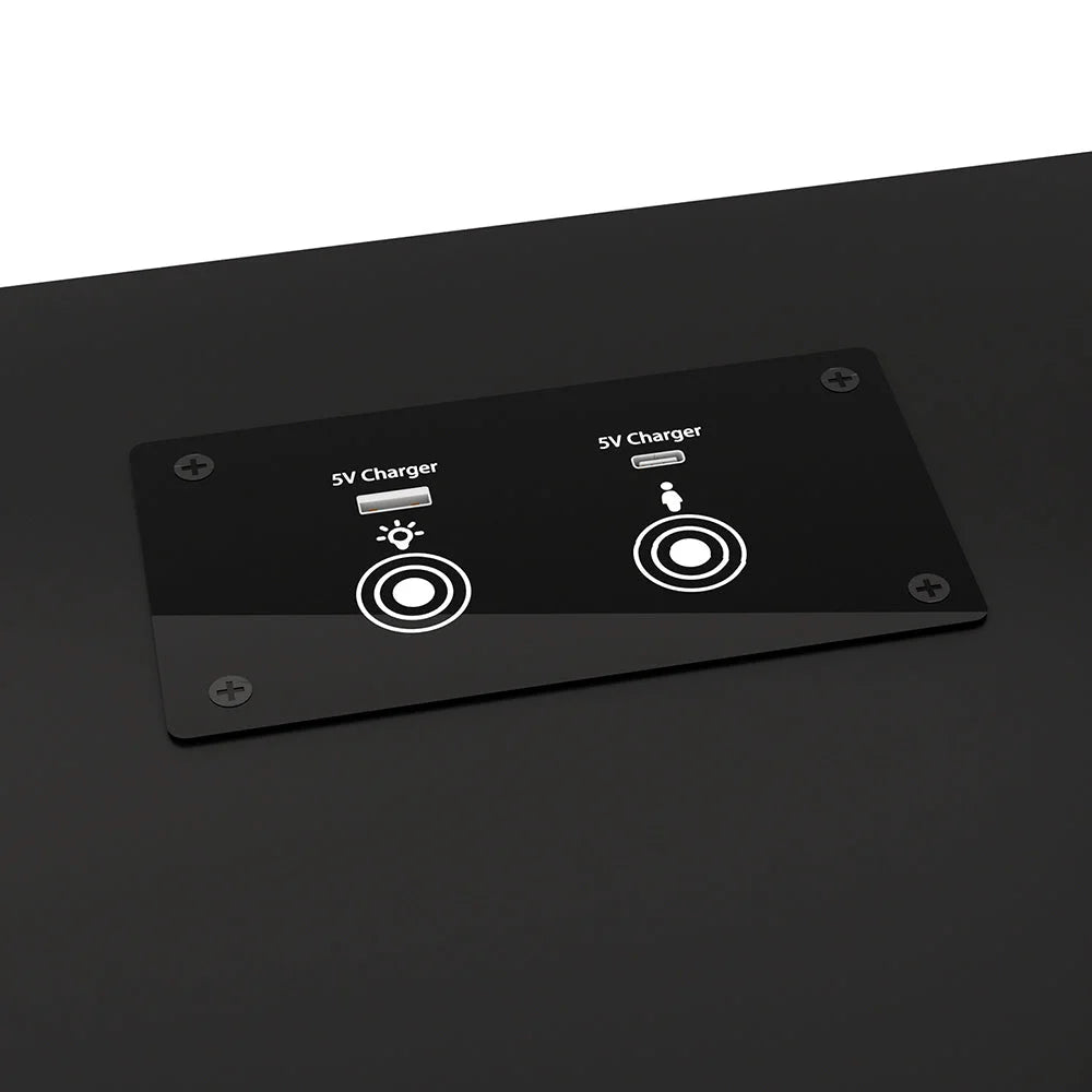 Bedside table USB with storage context and item proportions