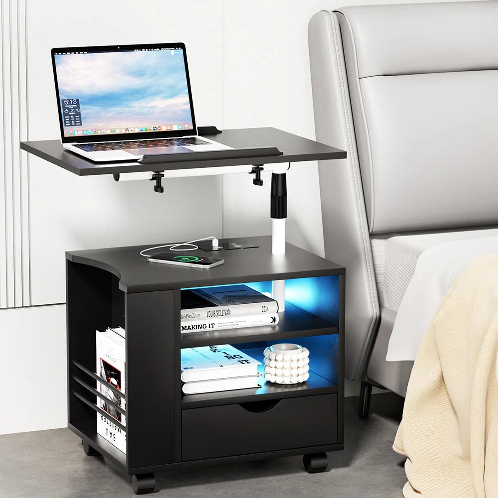 Bedside Table USB Charging with LED Adjustable Laptop