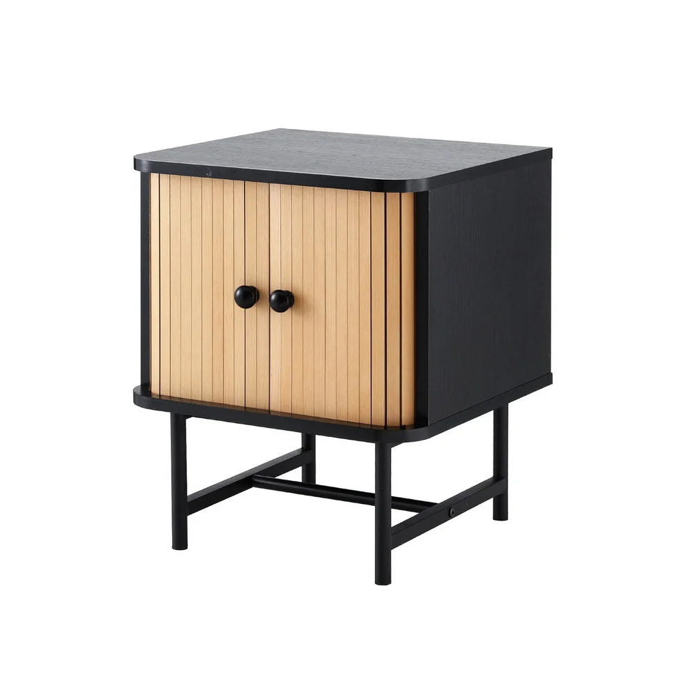 Artiss Bedside Table with Sliding Doors BORIS - Furniture >