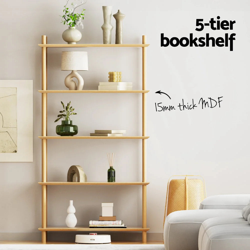 Artiss Bookshelf 5 Tiers Bookcase Display Shelves Wooden