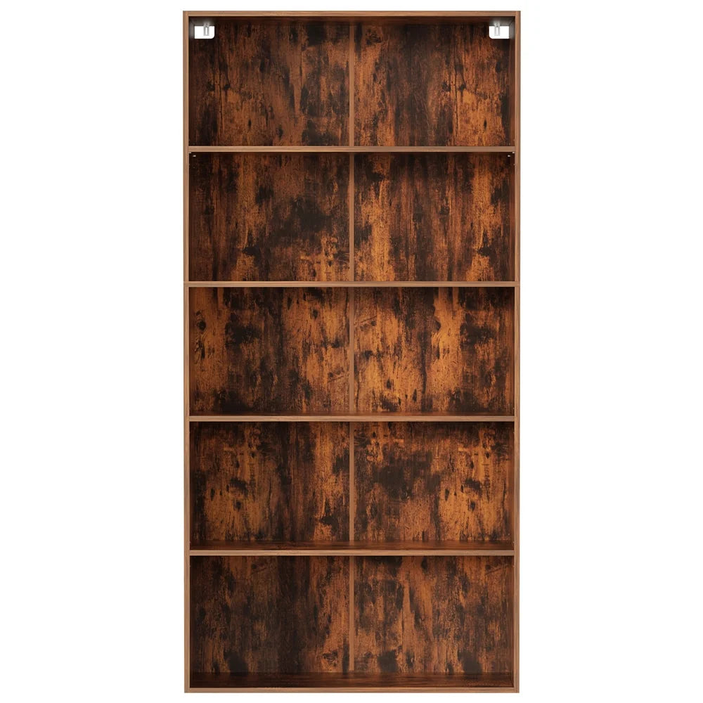 Artiss Bookshelf 5 Tiers Walnut - Furniture > Living Room >