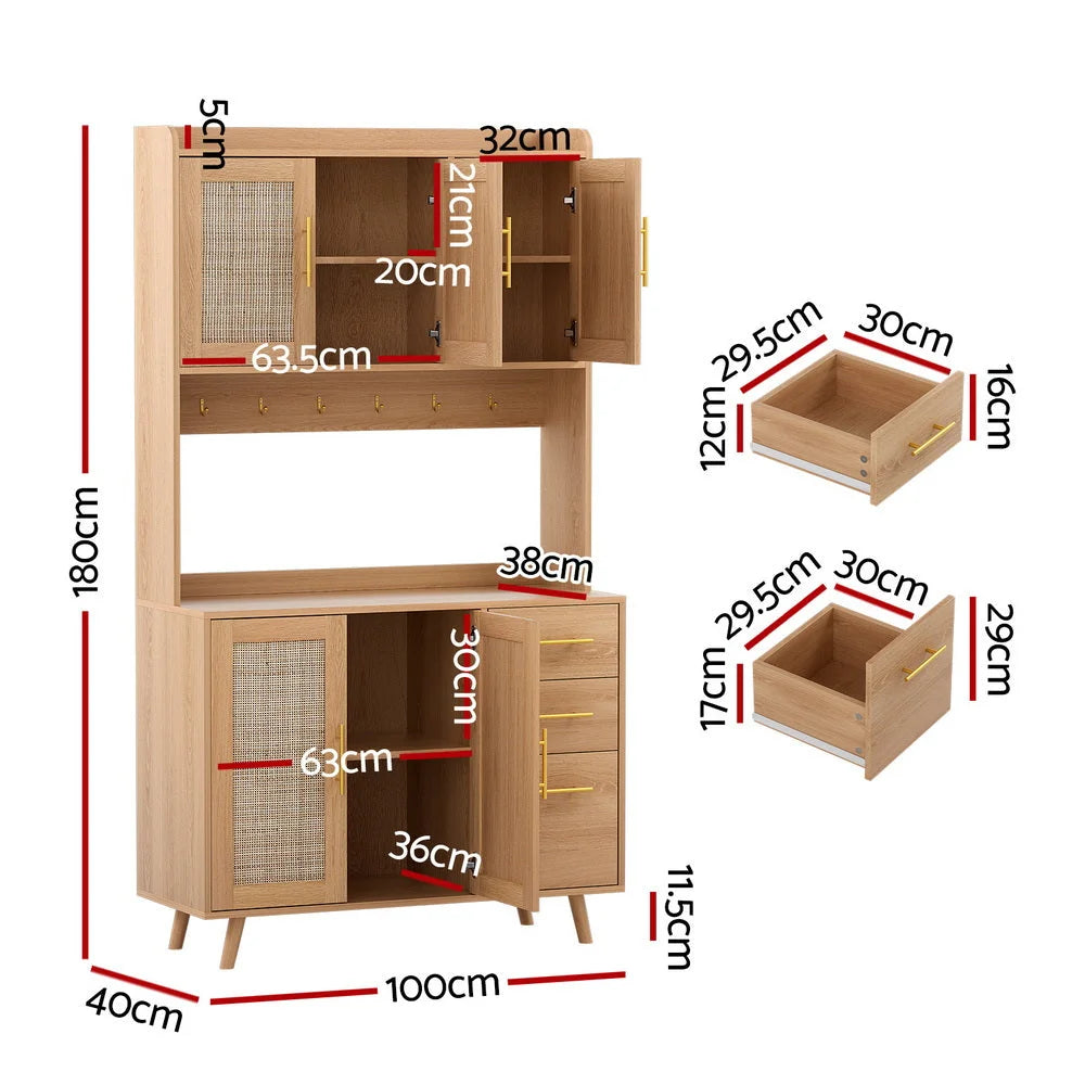 Artiss Buffet Sideboard Hutch Storage Cabinet Kitchen