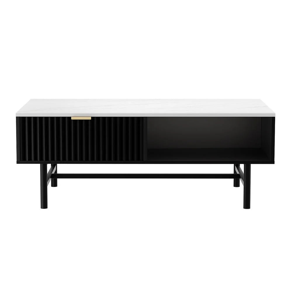 Table with coffee drawer storage shelf living