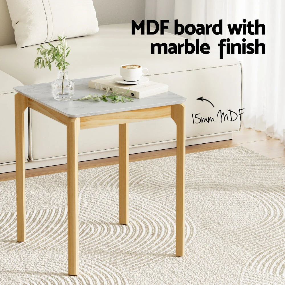 Square Coffee Table Marble Effect