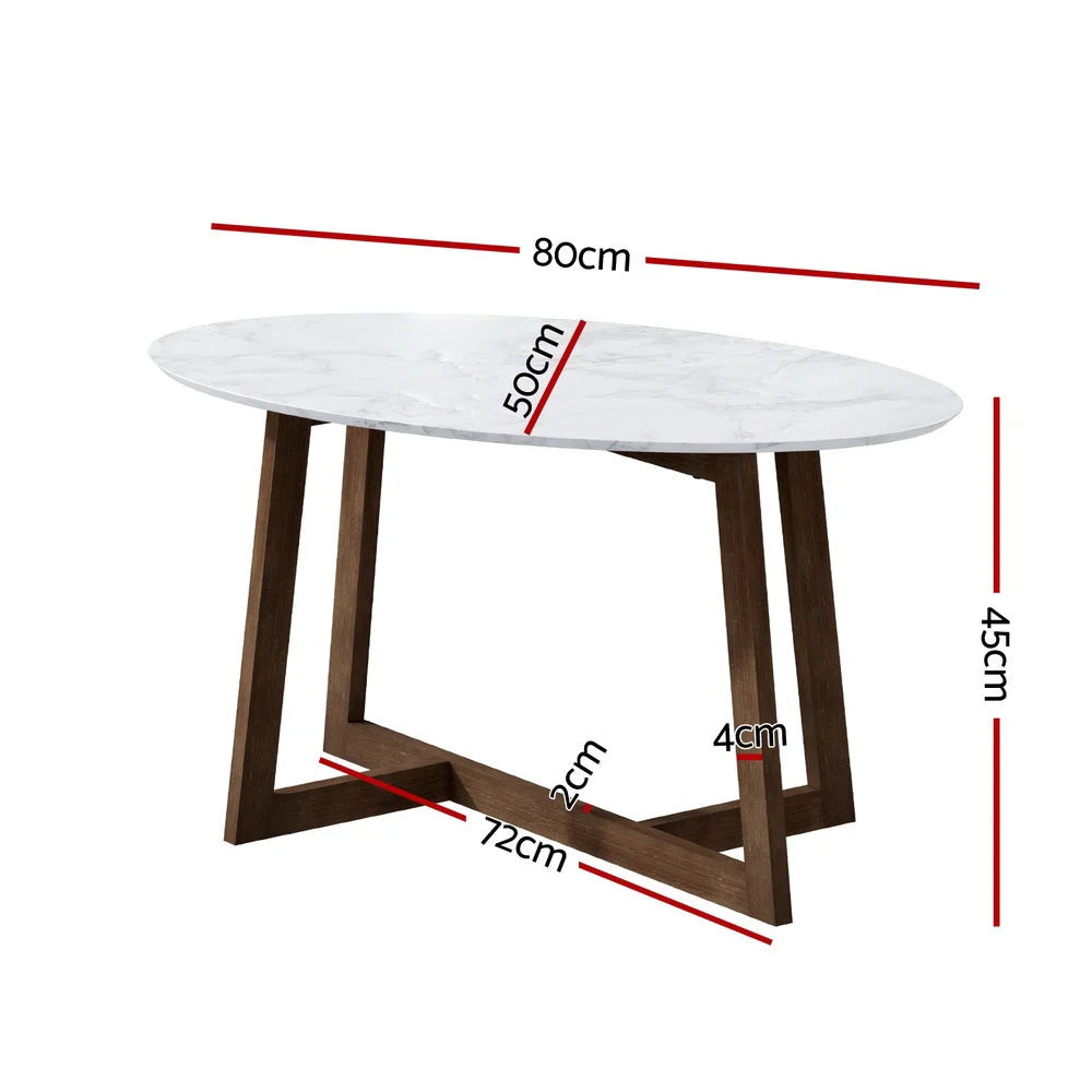 Table with coffee oval marble effect living