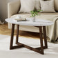 Table with coffee oval marble effect