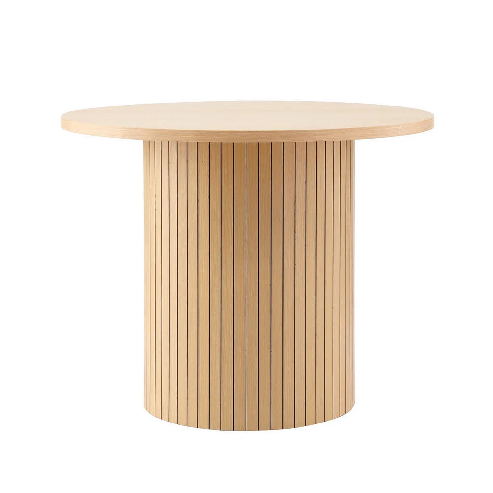 Artiss Coffee Table Round Fluted - Furniture > Living Room