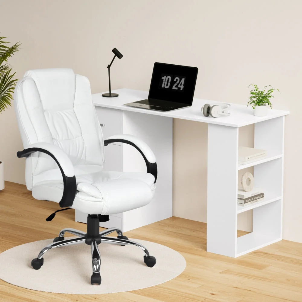 Artiss Computer Desk 120cm Executive Office Chair Set PU