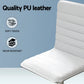 White leather 120cm home office desk with drawer storage and writing surface