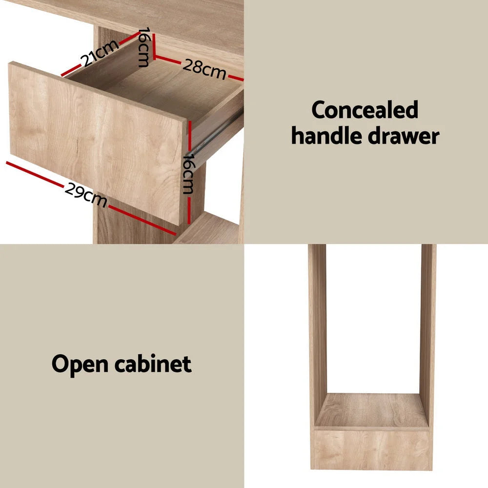 Artiss Computer Desk Bookshelf Drawer Cabinet Oak 120CM