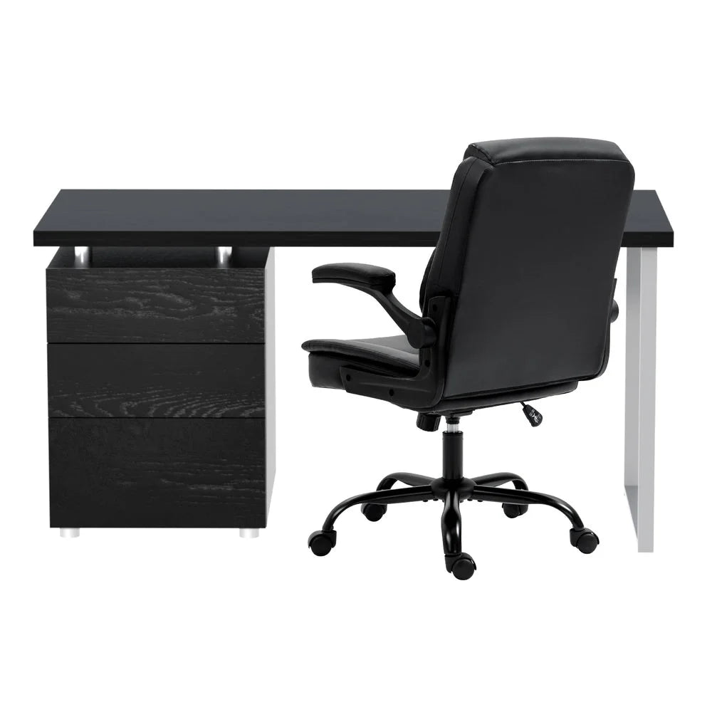 Executive Office Chairs Sets Black Computer Desk