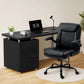 Black desk with computer office chairs sets