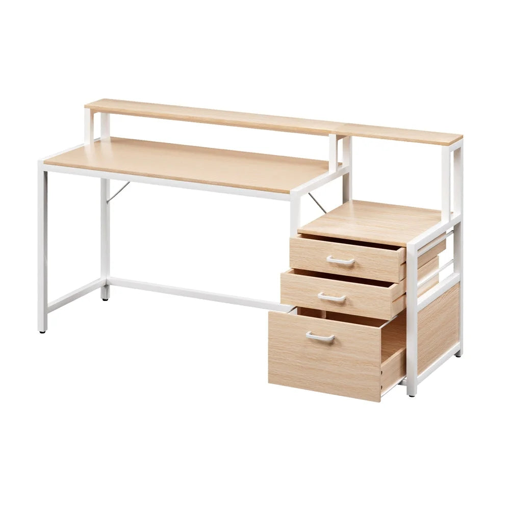 Oak 160cm desk with computer office study table