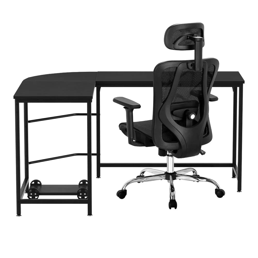 Mesh office chair with cushioned seat and backrest