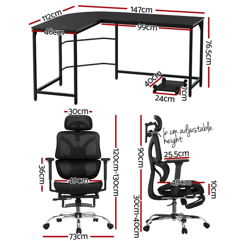Computer Desk L Shape Study Desks Ergonomic Office Chair