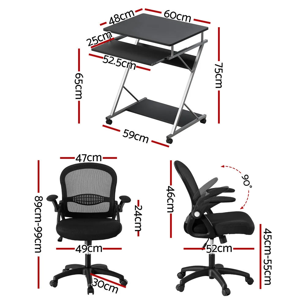 Artiss Computer Desk Mesh Office Chair Set Desks