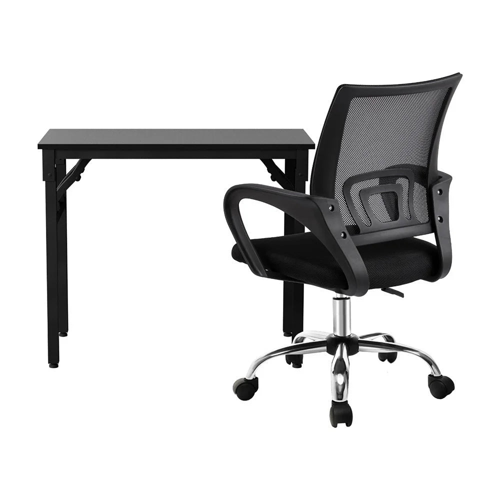 Artiss Computer Desk Mesh Office Chair Set Foldable Home
