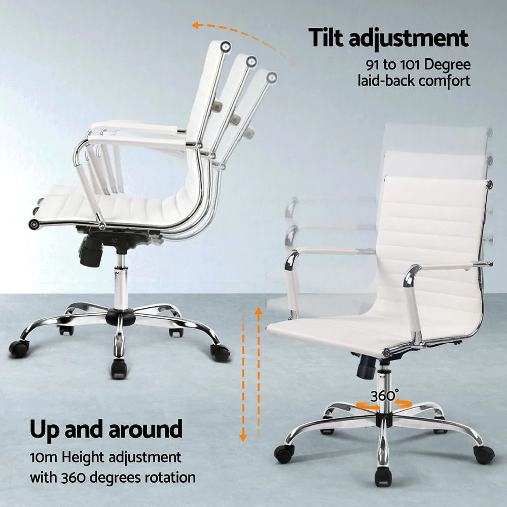 Artiss Computer Desk Office Chair Set PU Leather Wall Mount