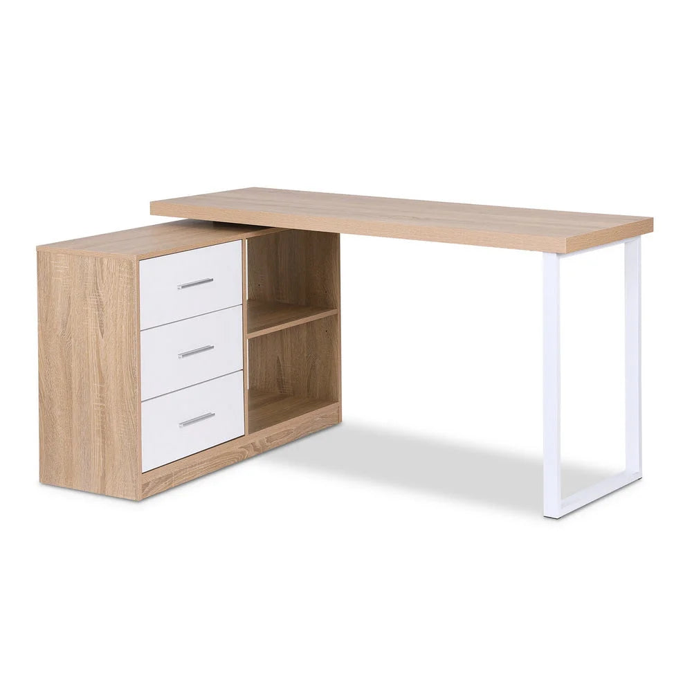 Artiss Computer Desk Swivelling L shape Home Office Storage
