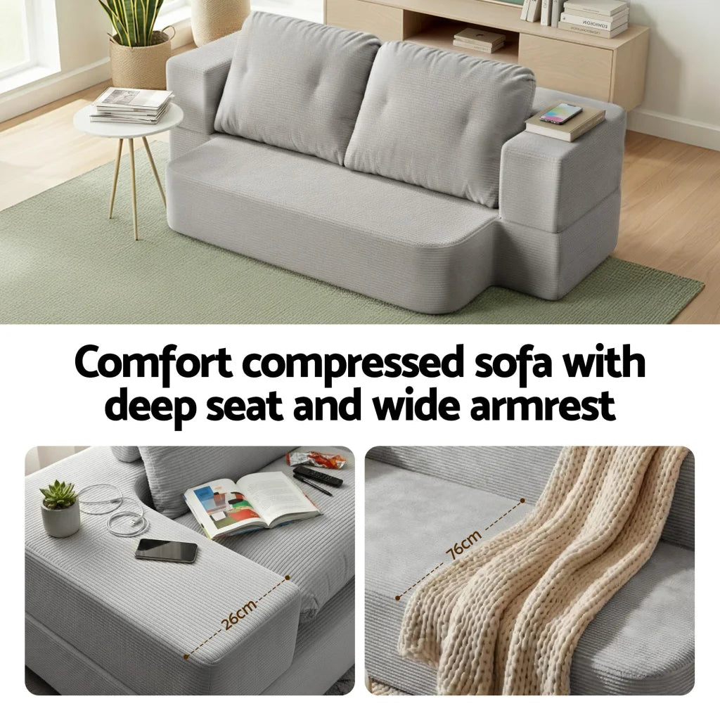Convertible folding sofa with bed 30d high density foam